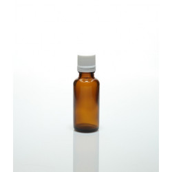 茶色精油瓶连保险内塞白色盖-30ml