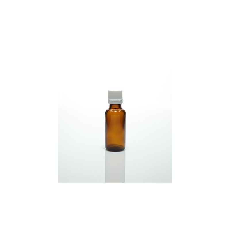 茶色精油瓶连保险内塞白色盖-30ml